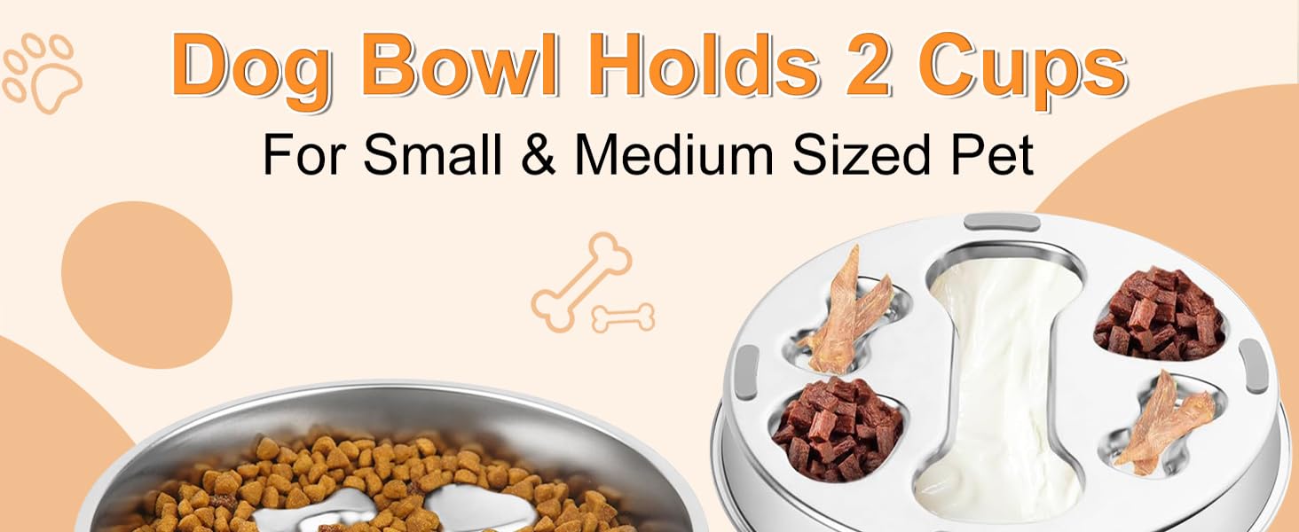 Stainless Steel Slow Feeder Dog Bowls