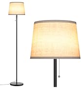 Coucrek Floor Lamp for Living Room, Modern Standing Lamps with Linen Shade, Simple Design Pole La...
