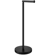 DAWNER 24" Black Toilet Paper Holder Free Standing, Stainless Steel Rustproof Toilet Paper Stand ...