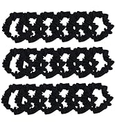 Set of 24 Black Satin Hair Scrunchies for Women Elastic Hair Ties Small Hair Bobbles Fabric Hair ...