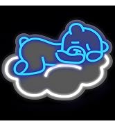 Cute Blue Bear LED Neon Sign for Wall Decor, Anime Wall Decoration, Bright Cute Bear Wall Decor G...