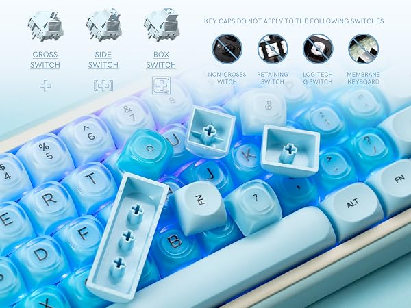 easy to install and remove keycaps, with a handy keycap puller