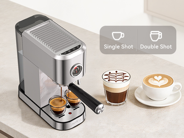 espresso machine single or double brewing dual spout portafilter