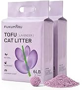 FUKUMARU Tofu Cat Litter, 12lb - Lavender Scent, Firm Clumping, Natural Odor Control, Low Dust, F...