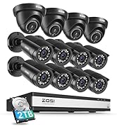 ZOSI 16CH 3K Lite Security Camera System with 2TB HDD,AI Human/Vehicle Detection,Night Vision,Rem...