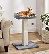 Feandrea Cat Scratching Post, 27.9-Inch Cat Scratcher with 15.7 x 11.8 Inches Plush Perch, Tall S...