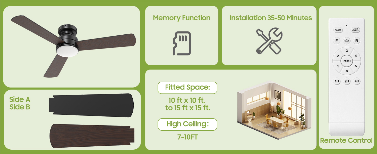 Apartment Indoor Ceiling Fans with Lights