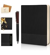 TSFPapier A5 Lined Notebook with Pen & Gift Box 216 Pages PU Leather Journals for Women Men 100GS...