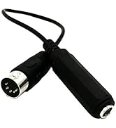 SinLoon 13inch MIDI Cable,5-Pin Din Male to 6.35mm (1/4 Inch) Female TRS Stereo Audio Cable for C...