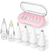 Upgraded 6 Pack Apple Pencil Tips Replacement with Clear Case, No Wear Out Fine Point Precise Con...