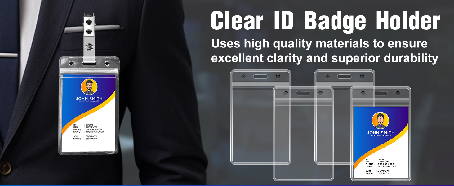 Clear Badge Holder excellent clarity and superior durability