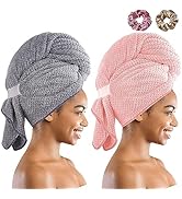 Hair Towel Microfiber Wrap for Women: Large Hair Drying Towel for Curly Long Thick Hair - Turban ...