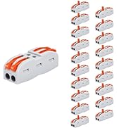 Lever Wire Connectors,Greencycle 20PK Inline Splices Push Quick Wire Connectors,2 in 2 Out Push-i...