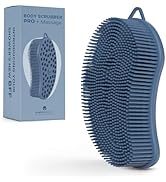MainBasics Exfoliating Silicone Body Scrubber Pro 2-in-1 Shower Scrubber for Body Care, Silicone ...