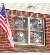 JarThenaAMCS 9 Sheet Patriotic Star Window Clings 4th of July Red Blue White Star Window Stickers...