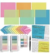Vuzvuv 1120 Sheets Transparent Sticky Notes with Pen,3x3 Inch Bulk Translucent Sticky Notes Set f...