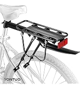 YONTUO Rear bike rack,Bike Cargo Rack w/Fender & Large Size Reflective ,Quick Release Mountain Ro...