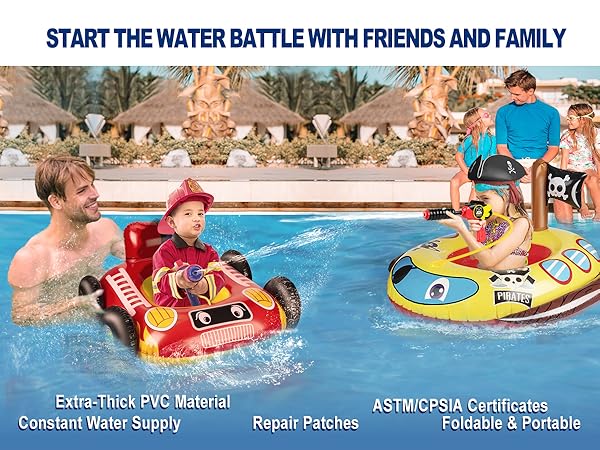pool floats kids pool toys for toddlers 3-5 4-8 swimming floaties water gun inflatables pirate ship