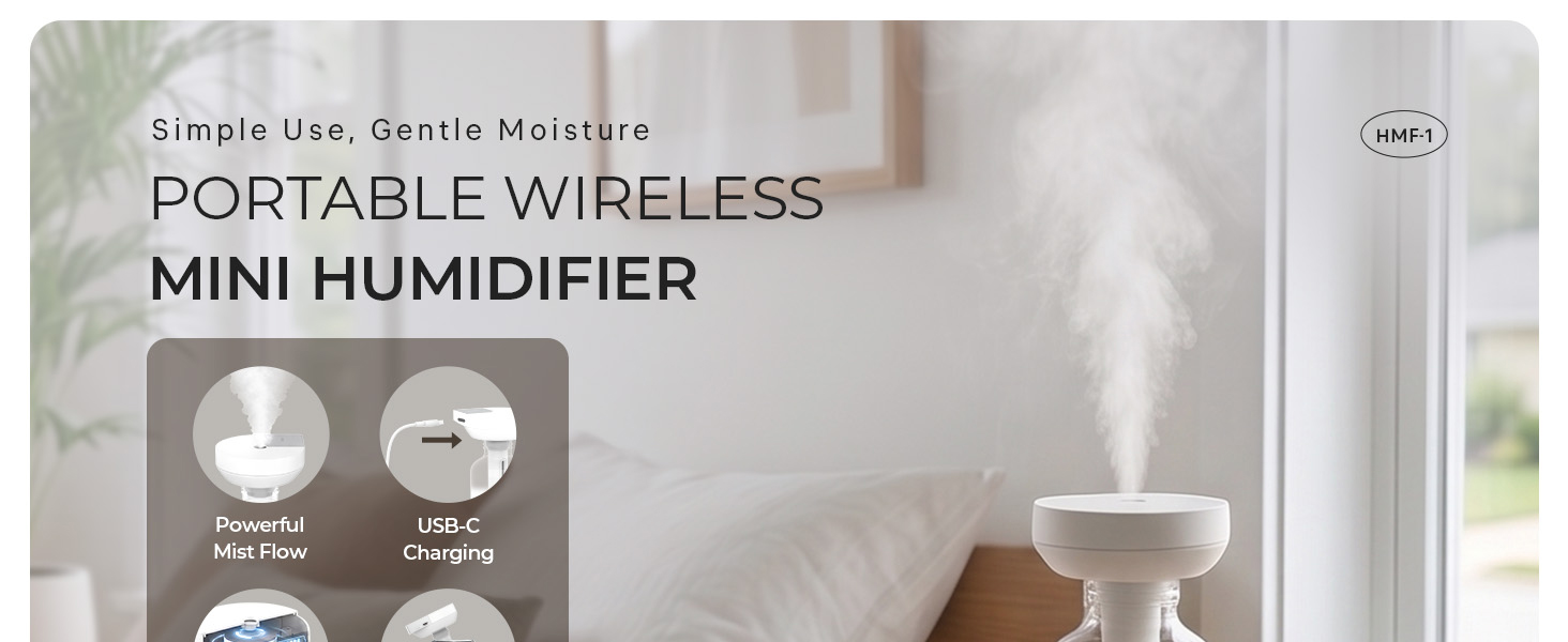 HubiCare Portable Wireless Mini Humidifier