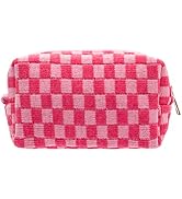 PAZIMIIK Checkered Makeup Bag for Purse Portable Zipper Make Up Pouch Small Cosmetic Case for Tra...