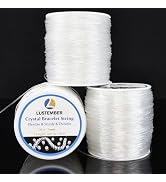 LUSTEMBER 1mm Stretchy Bracelet String, 3 Rolls Durable Elastic String, Clear Bead Cord for Brace...