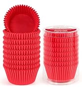 Standard Red Cupcake Liners for Baking 200 Counts - Caperci Greaseproof Muffin Baking Cups for We...