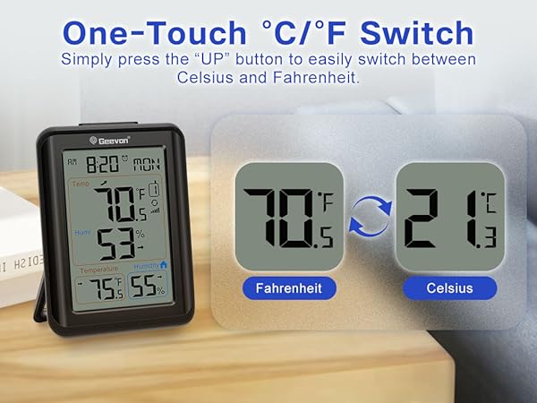One-Touch °C/°F Switch