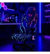 Simpkeely Blacklight Mecha Gaming Chair Cover, Computer Chair Slipcover | Glows Neon under Black ...