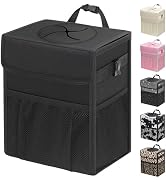 Capolo Car Trash Can with Lid, Leakproof Car Trash Bag Hanging Waterproof Automotive Garbage Can ...