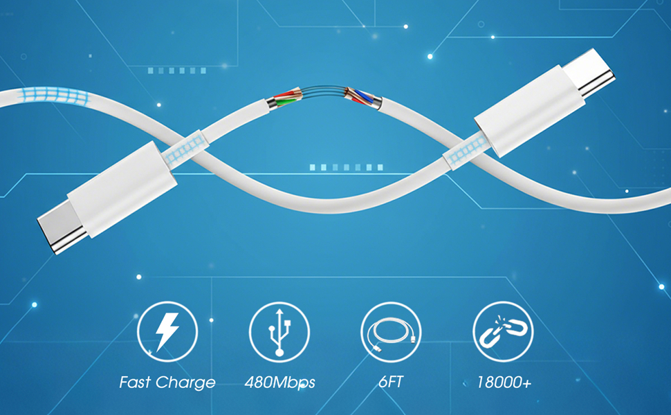 40W USB C Charger Block & 6FT Type C Cable
