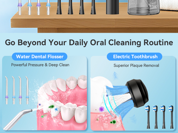 Eletric toothbrush and flosser combo