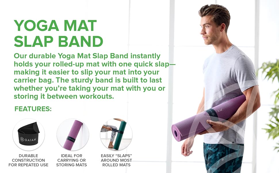 Gaiam yoga mat storage band holder, giama giam, yoga may