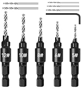 Countersink Drill Bit Set for Wood, 3 in 1 Woodworking Countersink Counterbore Drill Bit Set with...