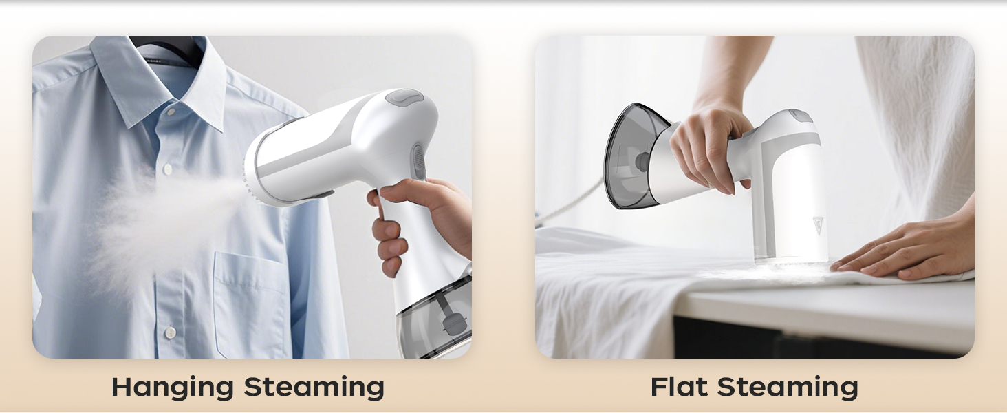 White handheld steamer for clothes