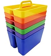 MiraFure BPA Free 2 Compartment Stackable Desk Organizer, Classroom Caddy, Plastic Office Supply ...