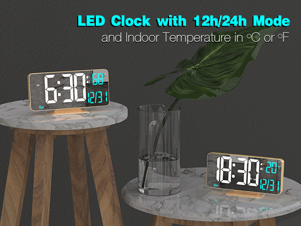 digital led clock with 12H / 24H Time