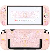 WSLUCKO Protective Case for Nintendo Switch 2, Hard Back Shell / 2 Silicone Anti-Slip Controller ...