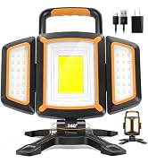 Tresda 30W Rechargeable Work Light, 3000 Lumen Magnetic Work Light Battery Powered, Waterproof Po...