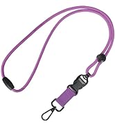 Fishent Breakaway Neck Lanyards for ID Badges, Adjustable Durable Round Cord Heavy Duty Key Lanya...