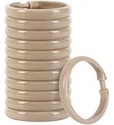 Qulable Shower Curtain Rings-12 Pack- Plastic Shower Curtain Hooks O-Shaped Rings Hook Glide Easi...