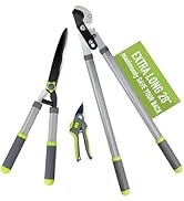 Altdorff Garden Loppers Pruning Shears, Updated 3PCS Hedge Clippers Combo Set, Branch Cutter with...