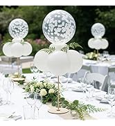 Reusable Wood Balloon Stand Kit, Wooden Tabletop Display with Sticks and Base, Ballon Stands for ...