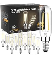 TJOY E12 Candelabra LED Bulb, 60W Equivalent Dimmable 2700K Soft Warm White, Small Base T6 Clear ...