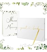 WEMATE Wedding Guest Book, Guest Sign in Book 134 Pages for Wedding Sign in and Photos 7.2 x 10.4...