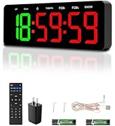 QINYUNE Gym Clock Timer for Tabata/FGB/EMOM,Interval Workout with Large LED Display,Digital Wall ...