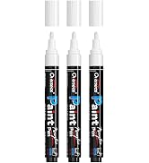 Overseas White Paint Pens Paint Markers - Permanent Acrylic Markers 3 Pack, Water Based, Quick Dr...