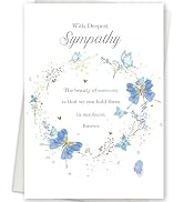 MOROLURU Sympathy Cards with Blue Butterfly Design, Elegant Condolence Greeting Card for Loss, Do...