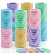 150PCS Hair Ties, IKOCO Colorful Hair Ties for Women No Damage, Cotton Seamless Ponytail Holders ...
