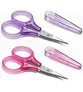 SCAIKTIG Small Craft Scissors, 3" Tiny Travel Scissors Tsa Compliant with Cover, Sharp Scissors a...