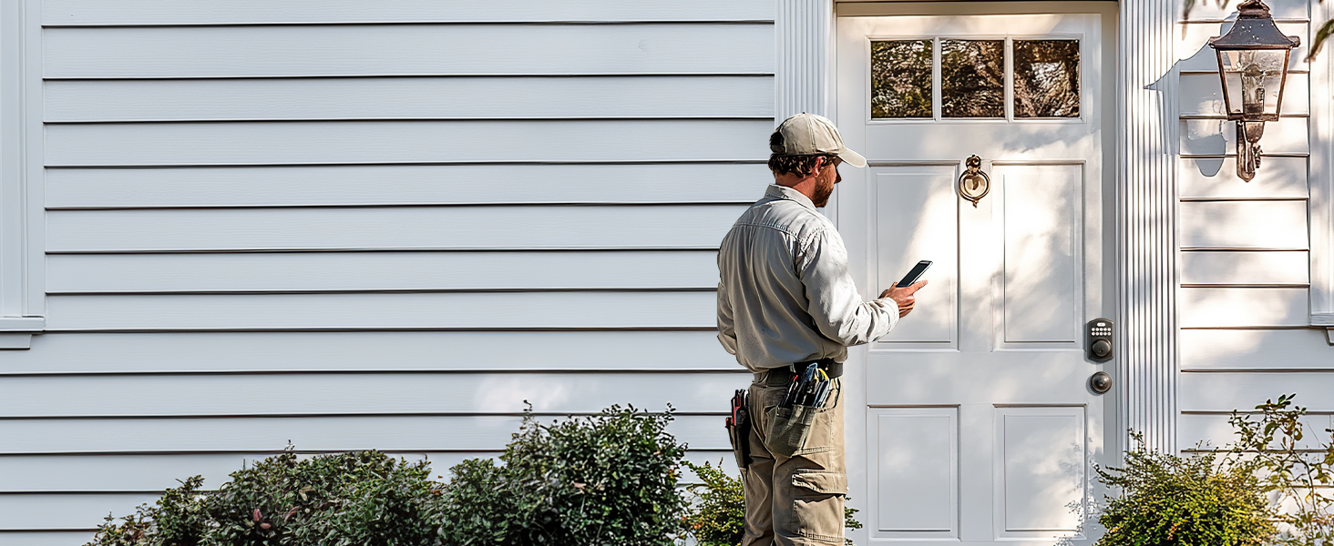 keyless entry door lock with handle